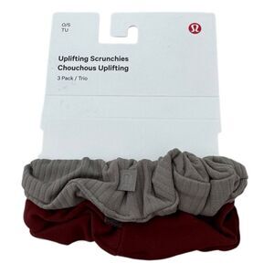 2 Lululemon Uplifting Scrunchies: Rockwood and Warm Ash Grey